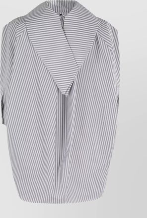 Marni striped top with embroidered detail and wide collar