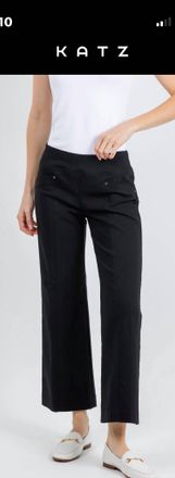 Elliott Lauren Control Stretch Grommet Wide Lag Pants In Black