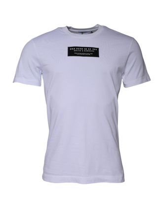 Dolce & Gabbana Mens Logo-Print Cotton T-Shirt White