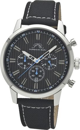 Porsamo Bleu Ryder Chronograph Canvas Silver Tone Grey and Black Mens Watch 1521ARYF