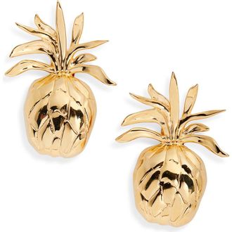 Oscar De La Renta Small Pineapple Clip-On Earrings in Gold at Nordstrom