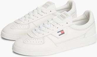 Tommy Hilfiger Mens Tommy Jeans Leather Mix Skater Sneaker - Ecru - US 11.5 / EU 45
