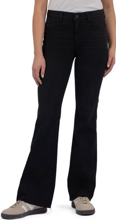 Kut from the Kloth Stella High Waist Raw Hem Flare Jeans in Uplifting at Nordstrom, Size 12