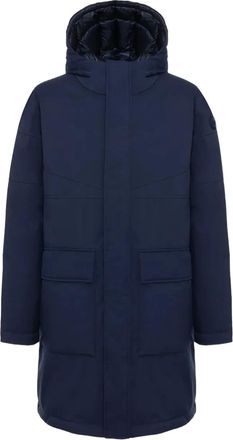 Colmar hooded flap-pocket coat - men - Polyester/Polyamide/Duck Down/Duck Feathers - S - Blue