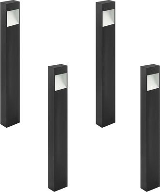 Loops 4 PACK IP44 Outdoor Pedestal Light Anthracite Tall Square Post 10W LED