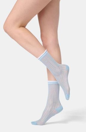 Orobl&ugrave; Cotton Blend Open Knit Crew Socks in Sky at Nordstrom