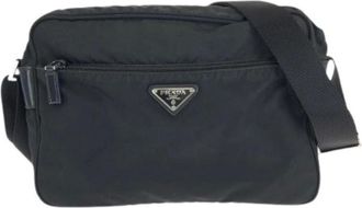 Prada Pre-owned Borsa a Spalla con Logo a Triangolo in Nylon Tessuto - - Pre-owned - Donna - Nero - ONE SIZE