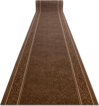 RugsX Alfombra De Pasillo Con Refuerzo De Goma St.tropez Marco Antideslizante Marr&oacute;n 100cm Brown 100x790 Cm