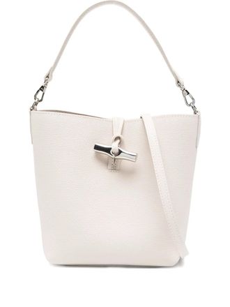 Longchamp Le Roseau clasp-detail bucket bag - Neutrals