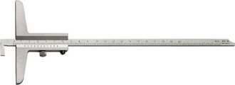 Forum Indicador De Profundidad Con Varilla De Medida Deportada, Rango De Medida : 300 Mm, Modelo De Tornillo De Bloqueo, Largo Del Base 150 Mm