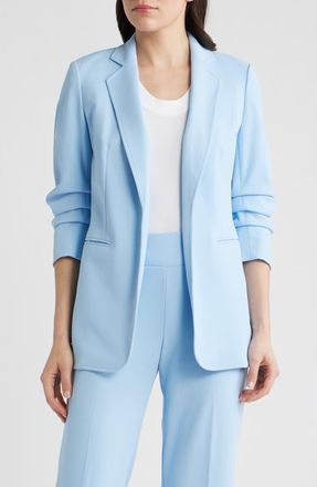 Anne Klein Scrunch Sleeve Open Front Jacket in Lakeshore at Nordstrom, Size X-Large