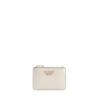Guess Laurel Saffiano Creditcardhouder - Dames - Accessoires - Beige - Maat: ONE Size Zijde