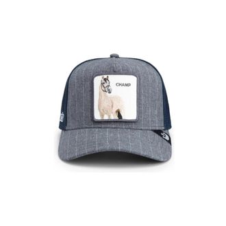 Goorin Brothers Gestreepte paardentruckerpet - unisex - Petten - Grijs - ONE Size - Accessoires