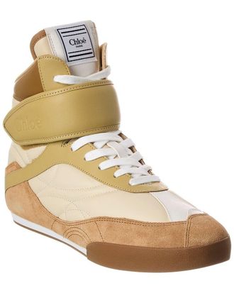 Chlo&eacute; Kick Leather & Suede High-Top Sneaker