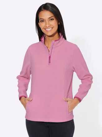 Casual Looks Fleeceshirt CASUAL LOOKS Fleece-Shirt, Damen, Gr. 36, rosa (ros&eacute;), 100% Polyester, unifarben, Shirts Fleeceshirt