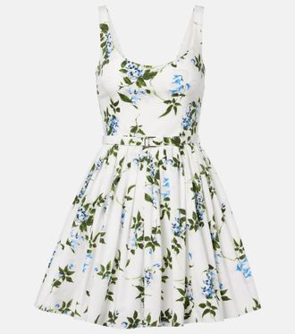 Emilia Wickstead Eglantine floral belted cotton minidress