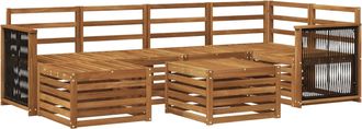 vidaXL Conjunto De Sof&aacute;s De Exterior 6 Uds. Natural Vidaxl