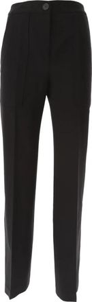 Liviana Conti Stijlvolle Zwarte Broek - Dames - Straight fit broeken - Zwart - M - Broeken