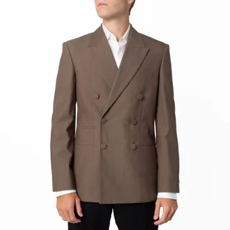 Burberry Lee Double-Breasted Wool Blazer, Brand Size 46R (US Size 36R)