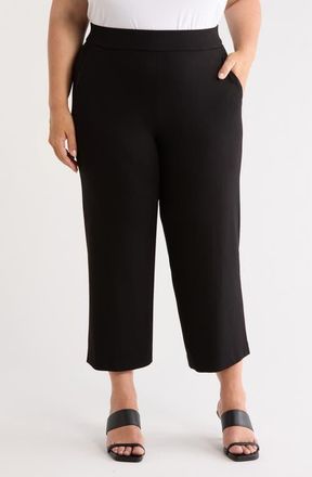 Anne Klein Wide Leg Crop Pants in Anne Black at Nordstrom, Size 1X