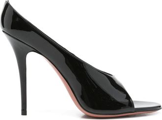 Amina Muaddi 110 mm leren muiltjes met hak - Zwart