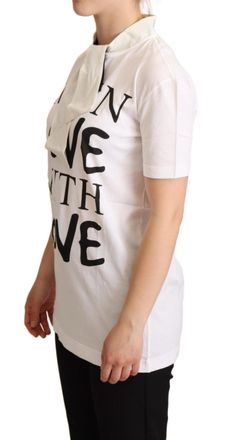 Dolce & Gabbana Womens White Cotton Silk Im Love Top T-Shirt