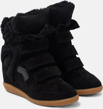 Isabel Marant Bekett 70 shearling-trimmed sneakers