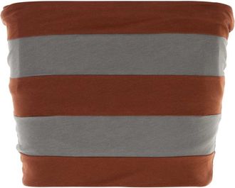 Miu Miu Womens Embroidered Cotton Crop-Top Ferrotabacco Exterior: Maglieria Sweater