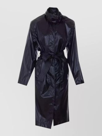 Saint Laurent long trench coat belted waist collar