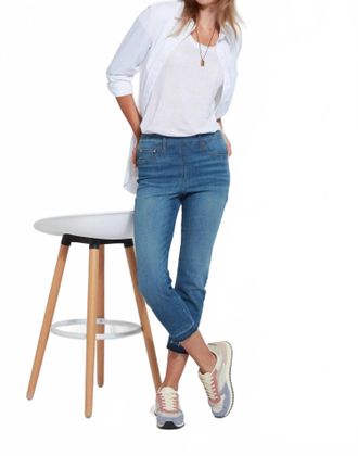 Lyss&eacute; Holding Power Premium Denim Straight Leg Jeans In Authentic Midwash