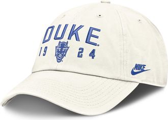 Nike Duke Natural Club Nike Mens College Adjustable Hat in White | NC0111KDUV-3WA