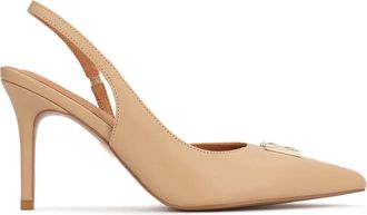 Kazar Pumps met spitse neus en slingback - Dames - Pumps - Beige - 36 EU - Leer - Schoenen