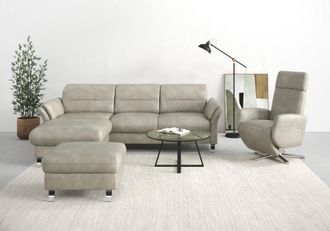 Sit&more Ecksofa »Grenoble L-Form mit Federkern« wahlweise mit Bettfunktion, Bettkasten, Arm- und Kopfteilverstellung