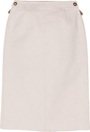 Hermès 1990-2000s cotton pencil skirt - women - Cotton - 36 - Neutrals