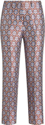 Etro floral-jacquard cigarette trousers - women - Silk/Polyester - 40 - Blue