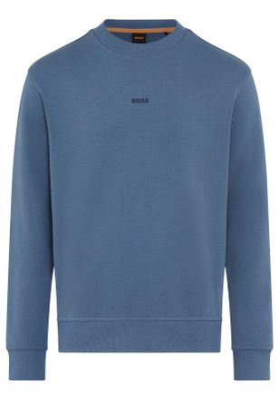 Boss Orange by Hugo Boss Sweatshirt BOSS ORANGE WeSmallcrew, Herren, Gr. XXL, blau (open blau495), Sweatware, Obermaterial: 100% Baumwolle, relaxed fit, Rundhals, eingesetzt B