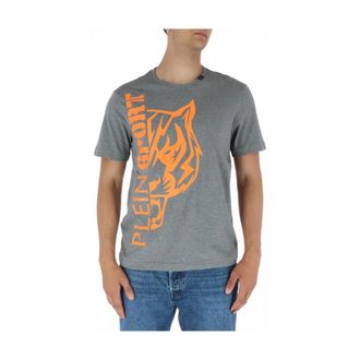 Plein Sport T-Shirts, male, Gray, M, Tiger Head TShirt