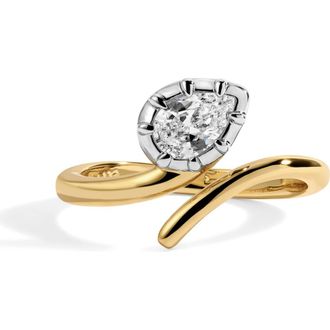 Lili Claspe Drew Bypass Ring in Two Tone at Nordstrom, Size 4