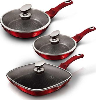 Berlinger Haus Berlinger Haus Ligne Metallic Bourgogne Juego De Sartenes Rojas