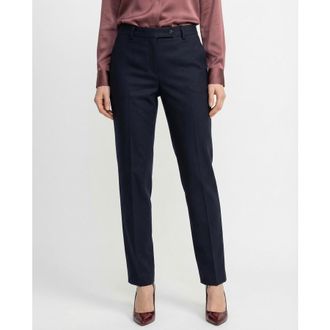 Brunello Cucinelli Navy Tailored Cotton Trousers, Brand Size 34 (US Size 0)