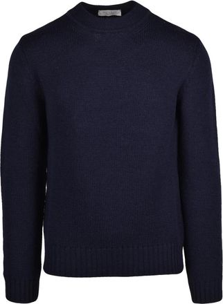 Wool & Co Trui met ronde hals - Heren - Ronde hals truien - Blauw - L - Wol - Truien & Vesten