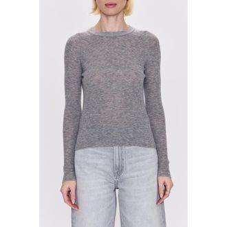 Pistola Denim Juno Rib Long Sleeve Merino Wool Blend Top in Heather Charcoal at Nordstrom Rack, Size Large