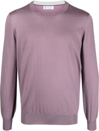 Brunello Cucinelli fine-knit wool blend jumper - men - Virgin Wool/Cashmere - 50 - Purple