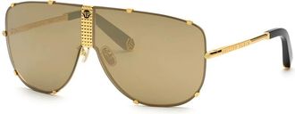 Philipp Plein Spp075M Zonnebril - unisex - Accessoires - Geel - Maat: 69 MM