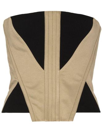 Dion Lee Fork Frame Korsett-Top - Gr&uuml;n