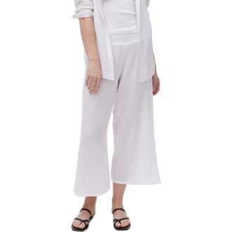 Michael Stars Medina Smocked Waist Wide Leg Pants in White at Nordstrom, Size X-Small