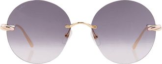 Cartier Trinity Grey Gradient Round Ladies Sunglasses CT0475S 001 60