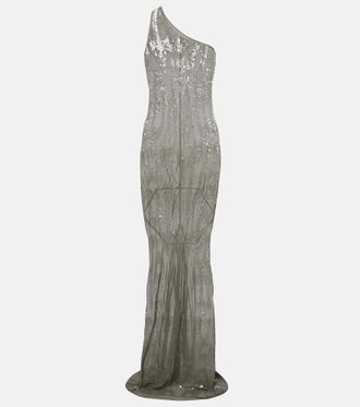 Rick Owens Sequined sheer tulle gown