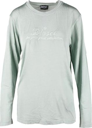 Diesel Long Sleeve Tops, female, Green, Size: XS Womens Aqua T-Shirt