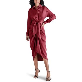 Steve Madden Sula Shirt Dress Womens Windsor Wine Wrap Twist Front FROG376